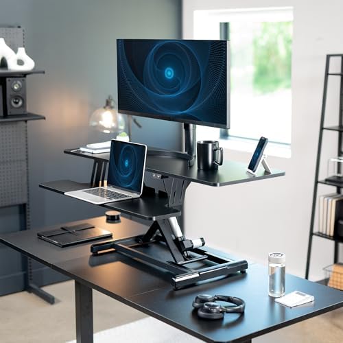 VIVO Black 47 inch Electric Desk Converter, DESK-VE48B - Image 2