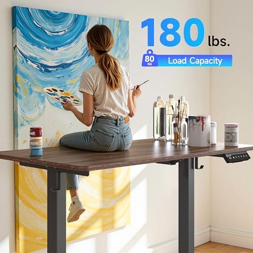 BIZUM 40x24 Inch Electric Standing Desk with Memory Presets, Quiet Motor Height Adjustable Stand Up Desk for Home Office & Gaming, Ergonomic Sit Stand Workstation，Walnut - Image 5
