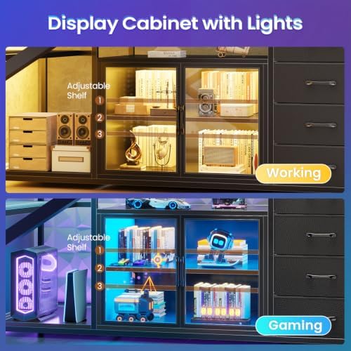 SEDETA 63"x27.6" L Shaped Gaming Desk with 4 Drawers Storage, Black - Image 4
