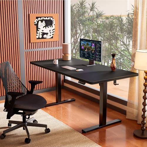 ErGear Height Adjustable Electric Standing Desk, 40 x 24 Inches Sit Stand up Desk, Memory Computer Home Office Desk, Carbon Fiber Black - Image 2