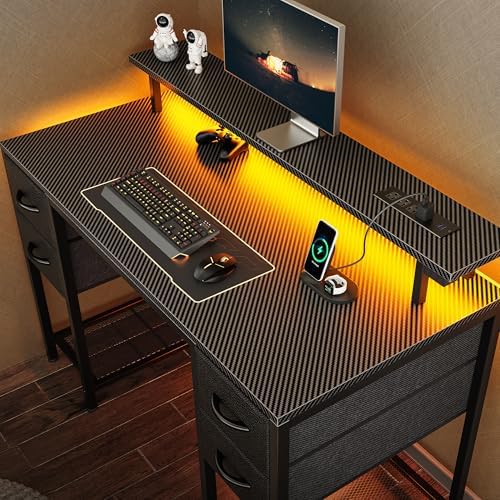 Huuger 47 inch Computer Desk with Power Outlets & 4 Drawers by Huuger