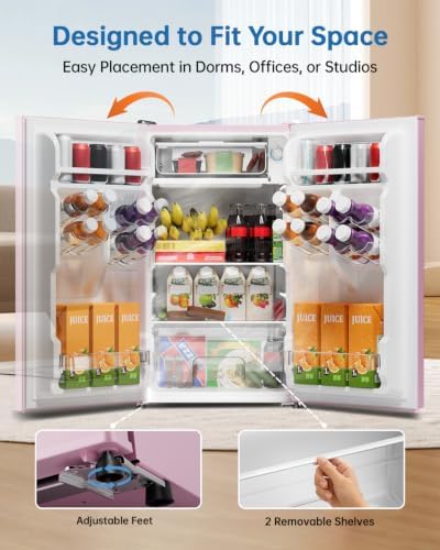 3.2 Cu Ft Mini Fridge with Freezer, Single Door Upright Freezer - Image 6
