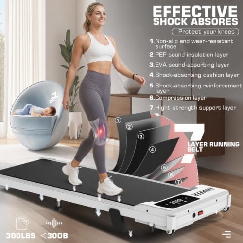 ANCHEER Under Desk Walking Pad Treadmill for Home Office with Incline - Image 6