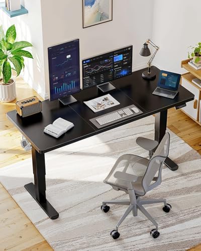 HUANUO 70x 35 Inch 3-Stage Electric Standing Desk, Brushless Motor, Black - Image 2