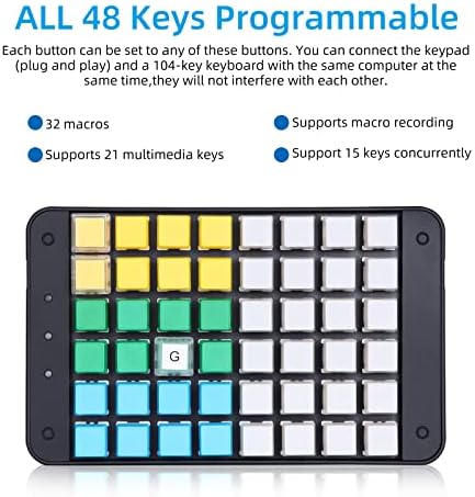 Koolertron One Handed Macro Mechanical Keyboard 48-Key - Image 5