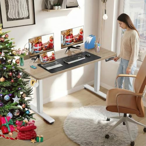 farexon 55x24 Inch Electric Standing Desk with Mouse Pad, Oak Gray - Image 2