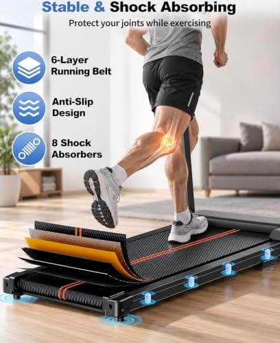 Treadmills for Home Walking Pad - Foldable Treadmill Under Desk with Handle Bar 0.6-6.2 MPH Portable Folding Pads Compact Running Machine Quiet Lightweight - Image 7