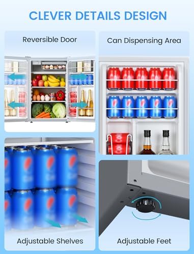 COWSAR 4.5 Cu.Ft Mini Fridge with Freezer for Bedroom Dorm, White - Image 4