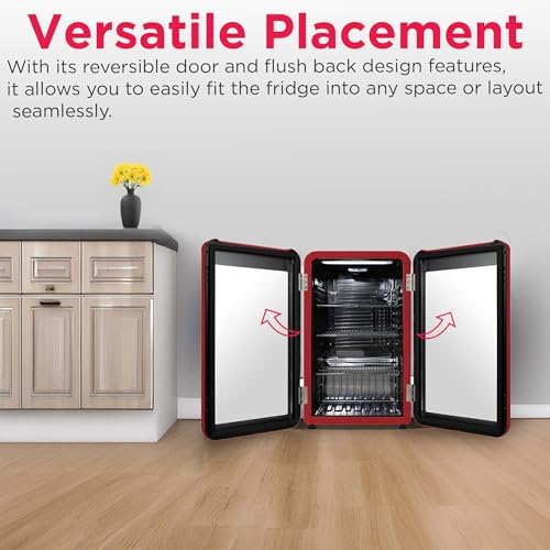 Frigidaire Retro Compact Refrigerator with Glass Door, 3.2 cu ft Countertop Fridge, Rounded Corners, Premium, for Office, Bedroom, Dorm Room, Cabin - Image 4