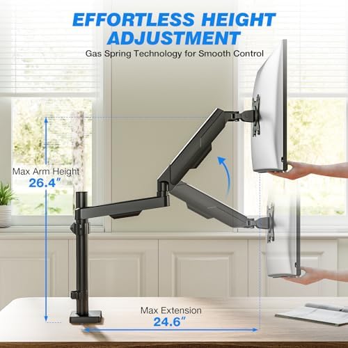 Single Monitor Arm Desk Mount for 17-34" Screens, VESA Stand Holds 22 lbs - Image 4