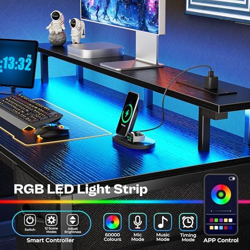 Huuger 55 inch Computer Desk with Power Outlets & 4 Drawers - Image 5