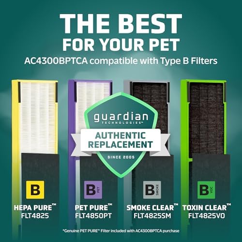 GermGuardian 5-In-1 HEPA Air Purifier for Home, Pet Air Purifier with HEPA Air Filter & UV-C Light, AC4300BPTCA, 743 Sq. Ft., 22'' Tower, Black - Image 5