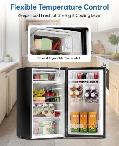3.2 Cu Ft Mini Fridge with Freezer, Single Door Upright Freezer - Image 5
