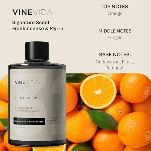 VINEVIDA [16 Fl Oz] Frankincense & Myrrh Fragrance Oil for Cold Air Diffusers, Essential Oils for Diffuser Oil Refill & Air Freshener Room Spray - Image 2