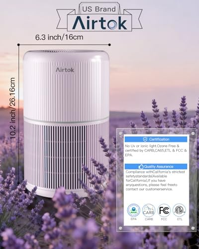 2 Pack Air Purifier for Home Bedroom with H13 True HEPA Filter for Smoke, Smokers, Dust, Odors, Pollen, Pet Dander | Quiet 99.9% Removal to 0.1 Microns | Purple Available for California - Image 4