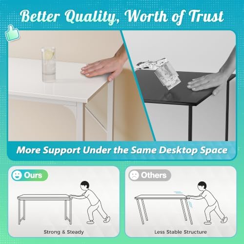 PRAISUN 55'' Computer Desk with Fabric Storage Bag - Image 6