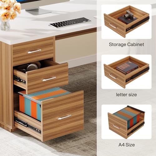 Tribesigns 85.8-Inch L-Shaped Executive Desk, Extra Large Home Office Desk - Image 5