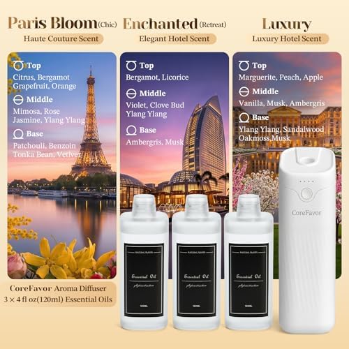 Waterless Essential Oil Diffuser with 3x120ml Oil - Image 2