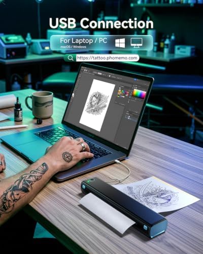 Phomemo M08F Tattoo Stencil Printer, Bluetooth, Wireless, Thermal, Portable - Image 5
