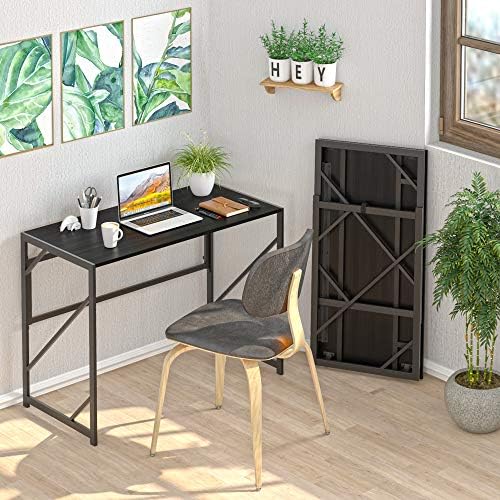 Elephance Folding Desk Writing Computer Desk for Home Office No-Assembly - Image 2