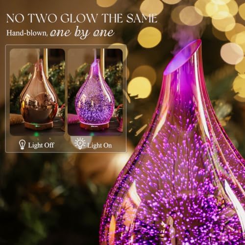 Porseme 280ml Remote Essential Oil Diffuser 3D Glass Ultrasonic Mist 7H - Image 2