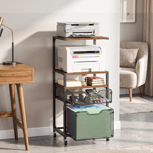 HOOBRO File Cabinet with Shelves, Mobile Filing Cabinet, Printer Stand - Image 2