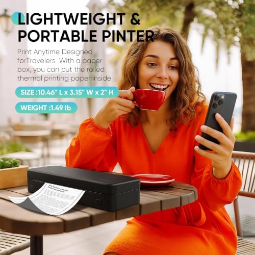 Portable Thermal Printer for Travel, Wireless Bluetooth Inkless - Image 3