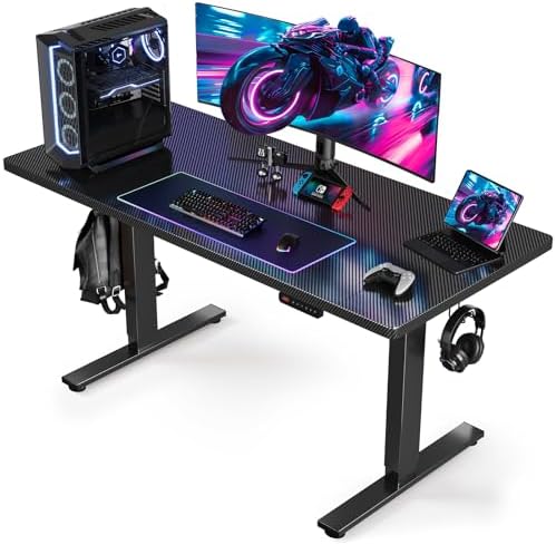 SIAGO Electric Standing Desk Adjustable - 55 x 24 Inch Sit Stand up Desk with Cable Management - 3 Memory Preset Adjustable Height Table by SIAGO
