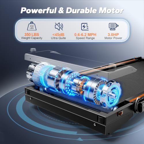 Double-Sided Walking Pad Treadmill with Massage - 6.2 MPH Foldable Treadmills for Home with Handle Bar & 3.0HP Connected APP, Relieves Leg Fatigue & Improves Circulation, 350 Lbs Capacity - Image 6