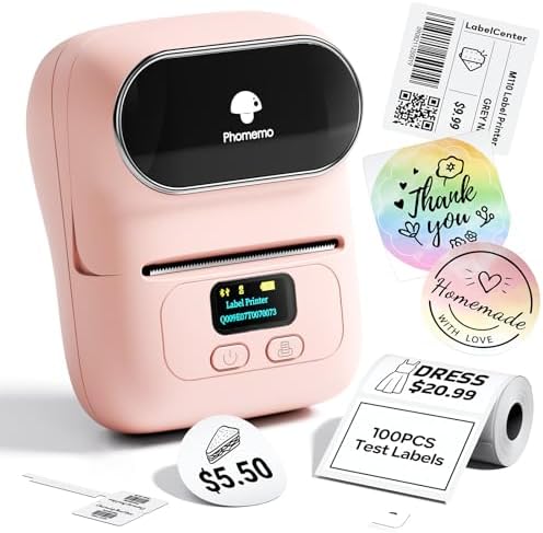 Phomemo M110 Label Printer, Portable Thermal Sticker Printer with Display by Phomemo