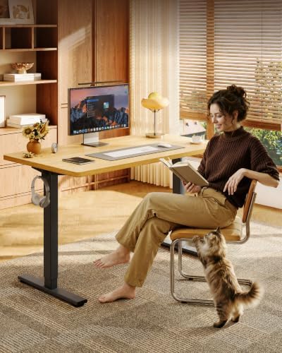 FLEXISPOT EN1 48"x24" One-Piece Standing Desk, Maple (Black Frame) - Image 2