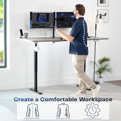 VIVO Dark Gray 71 x 36 in Standing Desk, DESK-KIT-1B7G-36 - Image 4