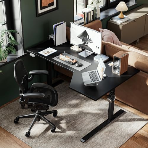 Agilestic 55 x 32 Inch Corner L Shaped Electric Standing Desk, Black - Image 2