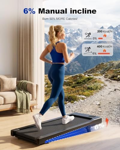 MJWW 6% Incline Walking Pad, Smart AI Under Desk Treadmill for Home - Image 2