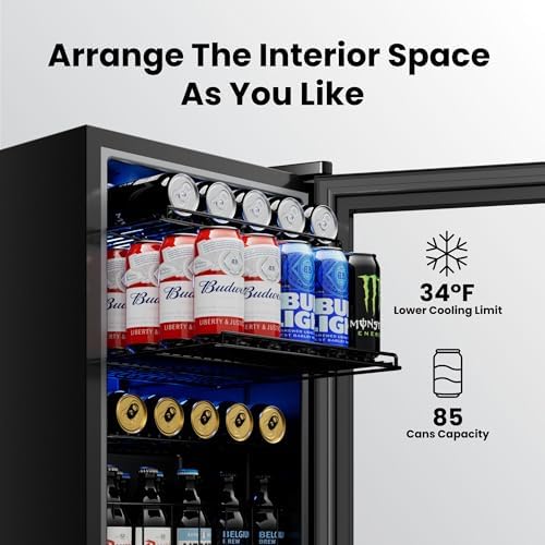 Yeego Beverage Refrigerator Drink Cooler, 85 Cans Mini Fridge - Image 4