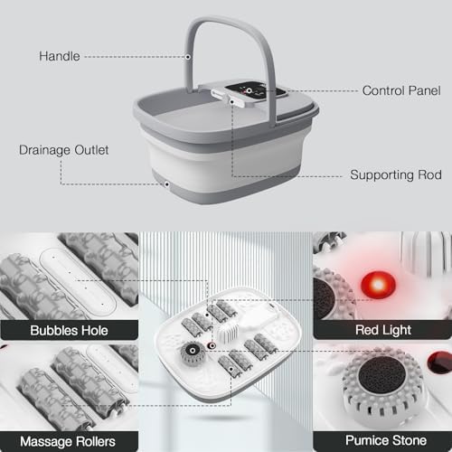 HOSPAN Collapsible Foot Spa, Foot Bath Massager with Heat, Bubble & Massage - Image 6
