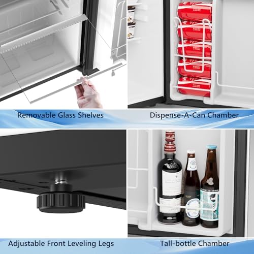 COWSAR 3.2 Cu.Ft Mini Fridge with Freezer for Bedroom Dorm, Silver - Image 4