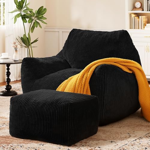 Big Bean Bag Chair for Adults, Ultra Soft BeanBag for Living Room by Vellorise