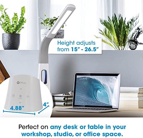 OttLite Cool Breeze LED Desk Lamp with Bladeless Fan, White - Image 5