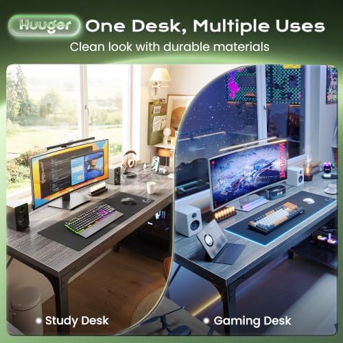 Huuger 55'' x 19.7'' Computer Desk with Power Outlets, 0.95'' Thick Desktop - Image 3