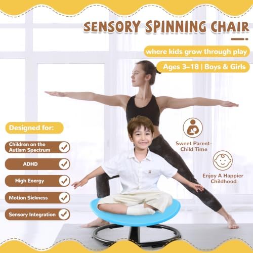 Zhenx Spinning Chair for Autistic Kids (Ages 3-18), Autism Sensory Toy Gift - Image 6