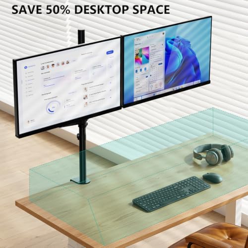 WALI Vertical Dual Monitor Mount for 13-40 inch Curved Screens, up to 22lbs - Image 4