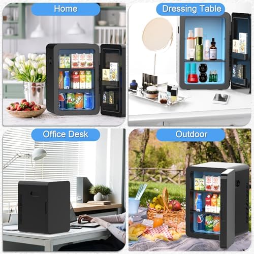 advwin 22L Mini Fridge for Bedroom, 30 Cans Portable Cooler & Warmer Compact Refrigerators with AC/DC Power for Skin Care, Beverage, Cosmetics, Food, Drinks, Office Desk Dorm Room - Image 7