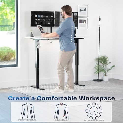 VIVO White 55 x 28 in Standing Desk, DESK-KIT-1B55W - Image 4