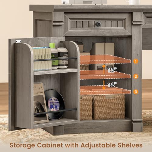 SEDETA L Shaped Office Desk with 4 Drawers Storage, 67"x67" Executive Desk - Image 6