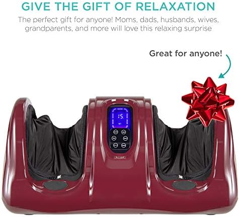 Best Choice Products Shiatsu Foot Massager for Pain Relief, Plantar Fasciitis, Neuropathy, Blood Circulation, Remote Control w/Compact Design - Burgundy - Image 6