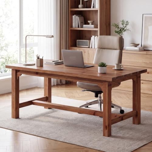 63‑Inch Solid Wood Executive Desk with Thick Legs by TribewoodbyTribesigns