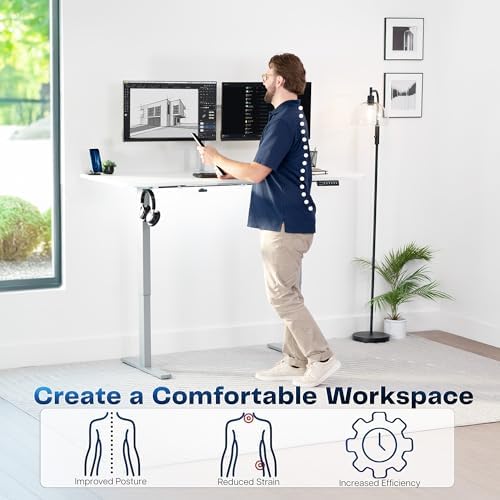 VIVO White 63 x 32 in Standing Desk, DESK-KIT-1G1W - Image 4