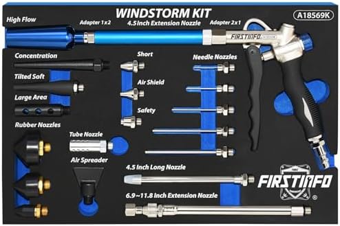 FIRSTINFO A18569KUS 22-Piece Windstorm (2X Flow) Air Blow Gun Kit by FIRSTINFOTOOLSFITYOURNEEDS