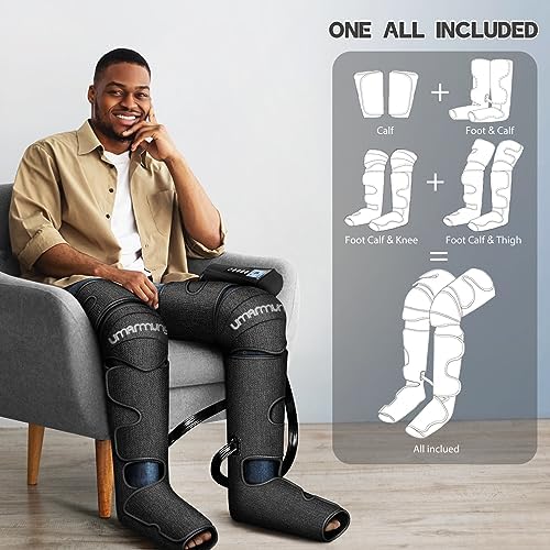 UMARMUNG Air Compression Leg Massager with Heat, Gifts for Men, Dad, Husband, Women, Mom, Wife, Her, Presents for Christmas, Mothers Day, Birthday, Valentine's Day, Works for Foot, Calf, Knee, Thighs - Image 3